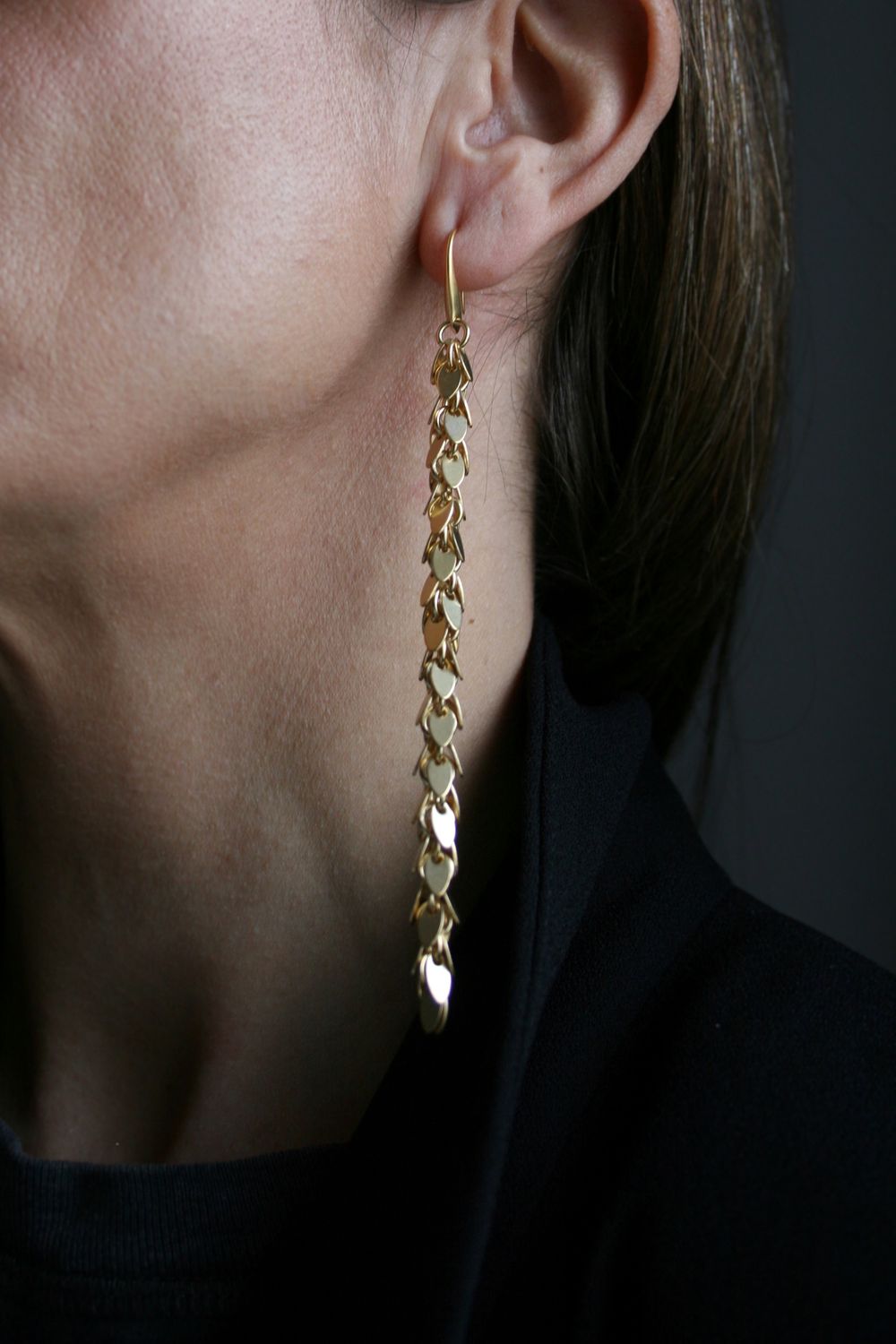XL GOLD MILLEFEUILLE EARRINGS