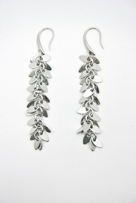 RHODIUM MILLEFEUILLE EARRINGS