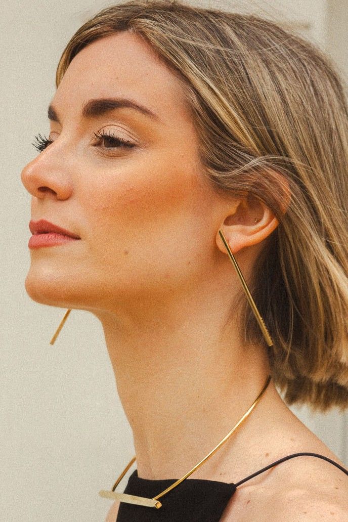 Clear Bar Earrings