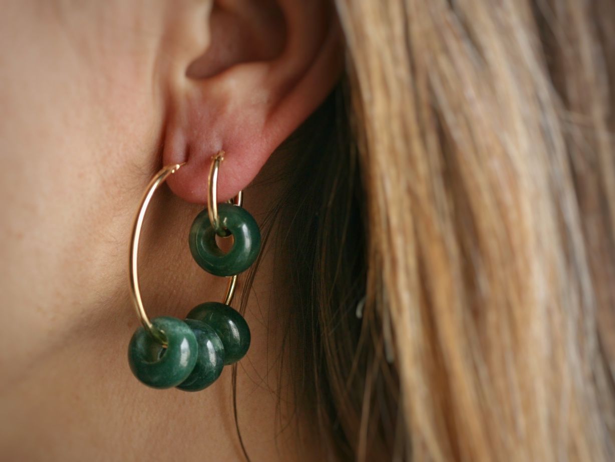 S HOLE AGATESE EARRINGS