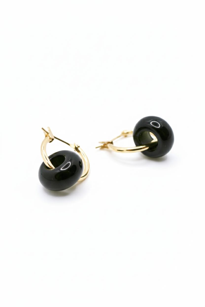 S HOLE OBSIDIANA EARRINGS