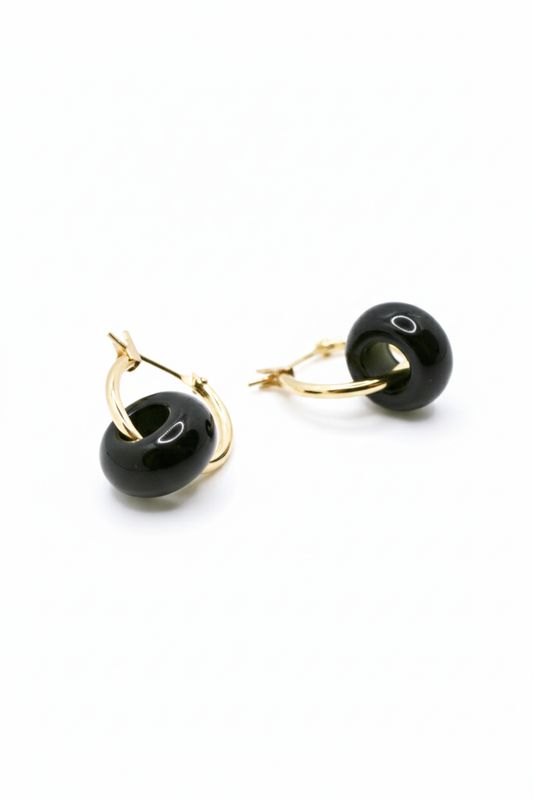 S HOLE OBSIDIANA EARRINGS