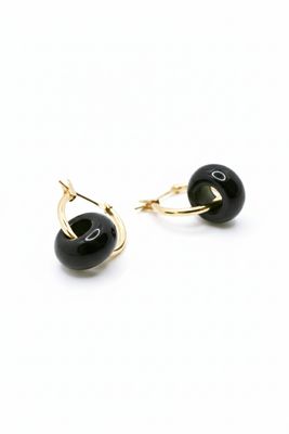 S HOLE OBSIDIANA EARRINGS