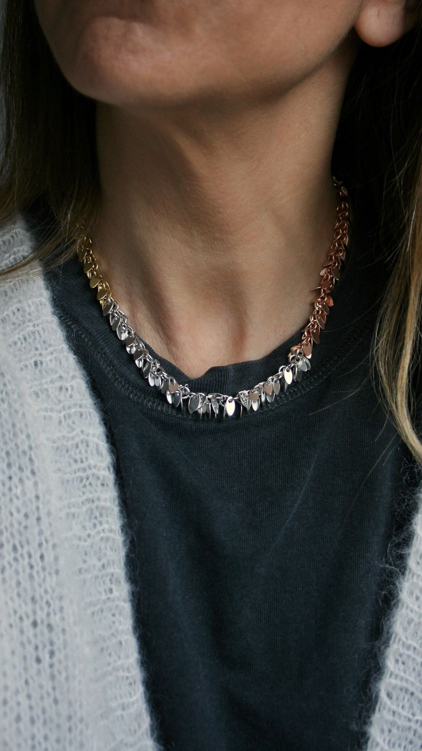 TRICOLOUR MILLEFEUILLE NECKLACE