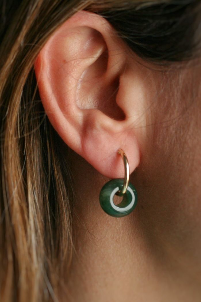 S HOLE AGATESE EARRINGS