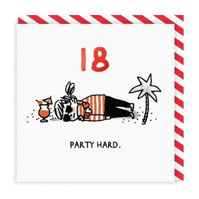 18 Party Hard Card