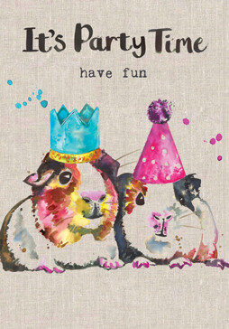 It&#39;s Party Time Guinea Pigs Card