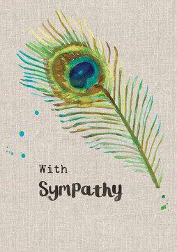 Peacock feather Sympathy Card