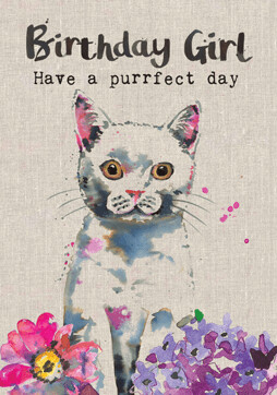 Birthday Girl Cat Card