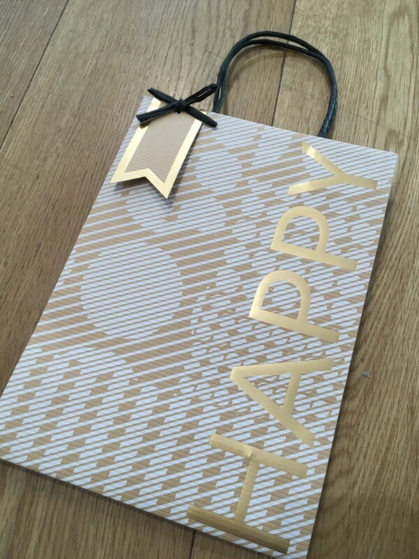 Medium Gift Bag Gold Happy