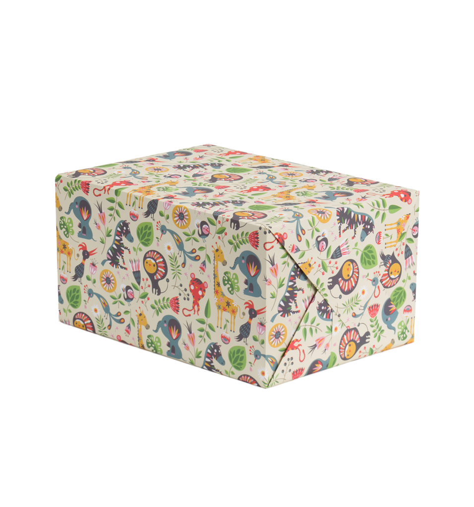 Single sheet wrap - White Animals