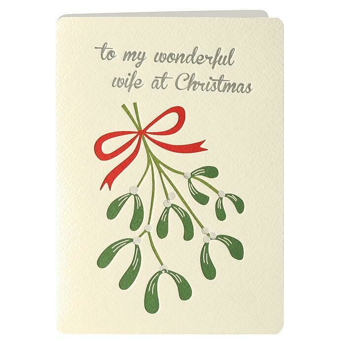 Mistletoe Wife Retro Press Christmas Card