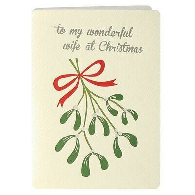 Mistletoe Wife Retro Press Christmas Card