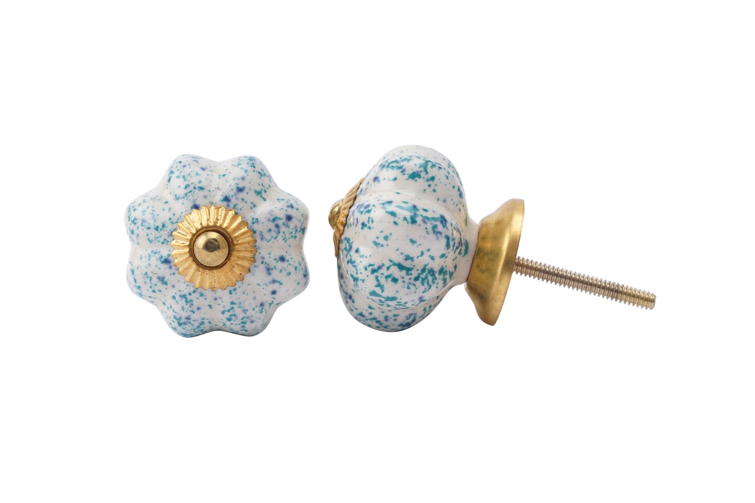 Blue/Green Splash Ceramic Drawer Pull