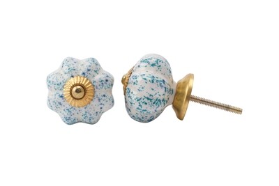 Blue/Green Splash Ceramic Drawer Pull