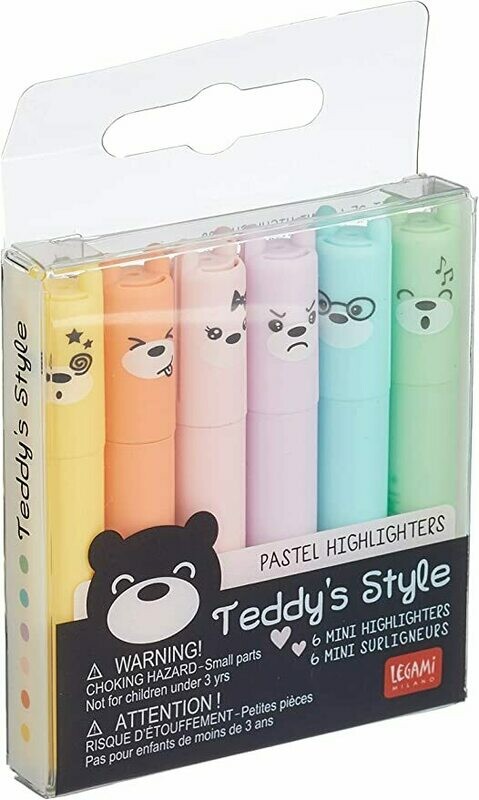 Legami Mini Pastel Highlighters - Set 6
