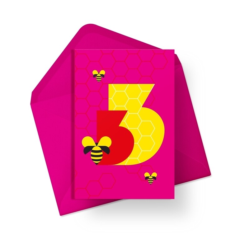 3rd Birthday Bees Card