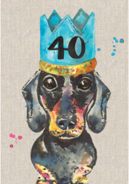 40th Birthday Sausage Dog Card