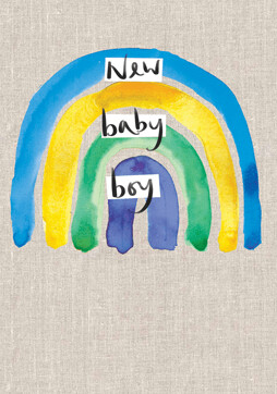 New Baby Boy Rainbow Card