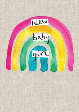 New Baby Girl Rainbow Card