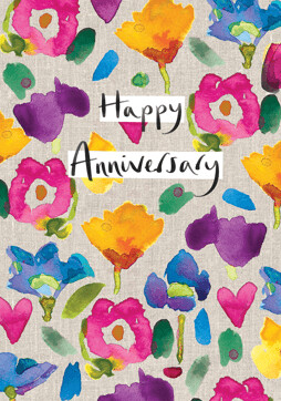 Anniversary Bright Flowers Card