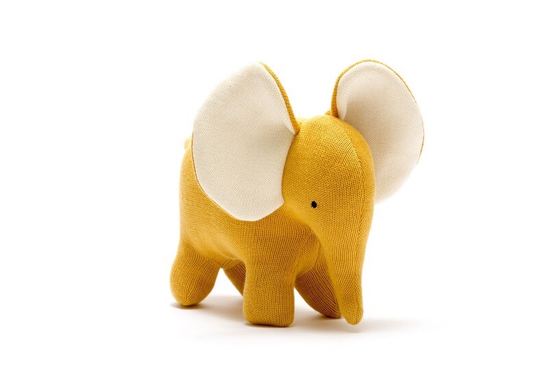 Large Elephant - Mustard Organic Cotton