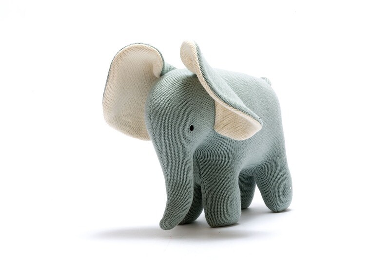 Large Elephant - Teal Organic Cotton