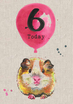 6th Birthday Guinea Pig Card