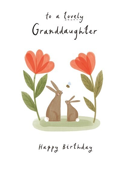 Granddaughter Rabbits Birthday Card