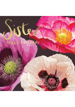 Sister Birthday Poppies Card