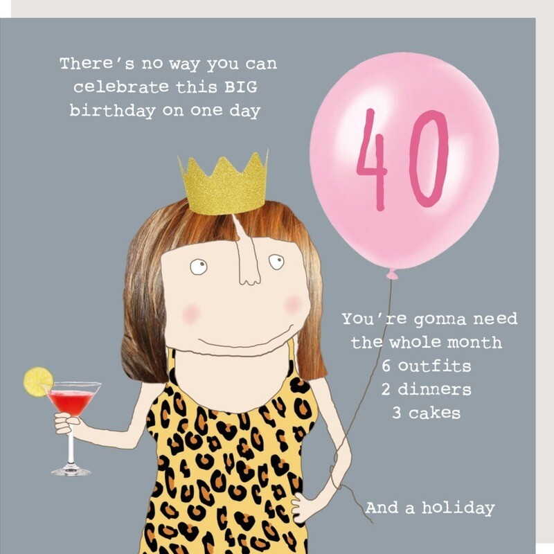 Girl 40 Birthday Card