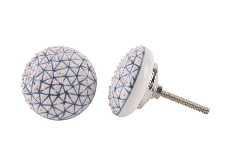 Pink &amp; Blue Polka Dot Drawer Pull