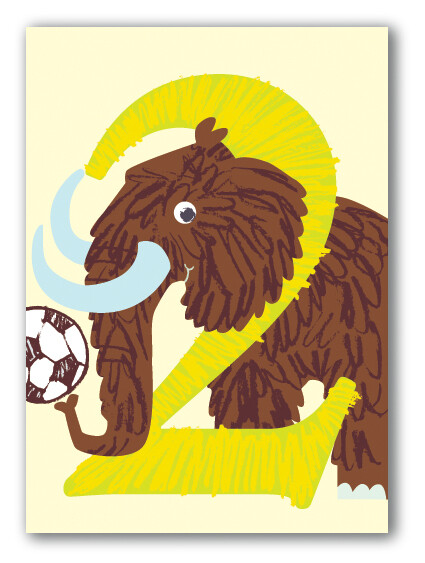 2nd Birthday Football Mammoth Card