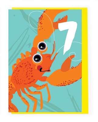 7th Birthday Lobster Card