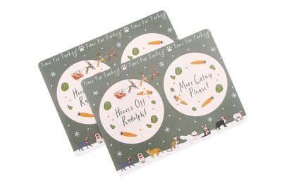 Time For Turkey Cat Christmas Placemats