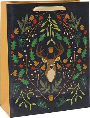 Stag Christmas Medium Gift Bag
