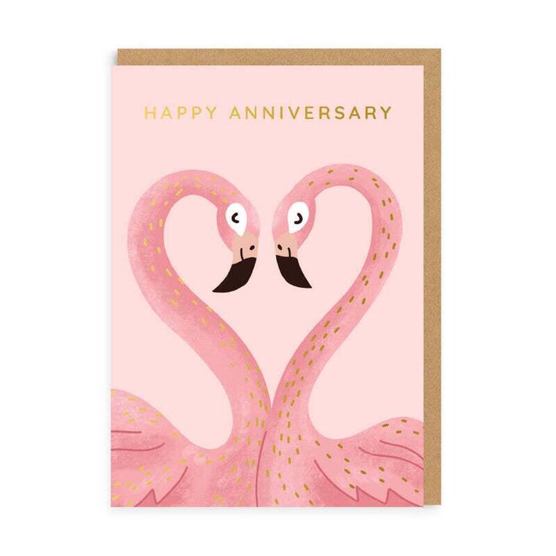 Flamingoes Anniversary  Card