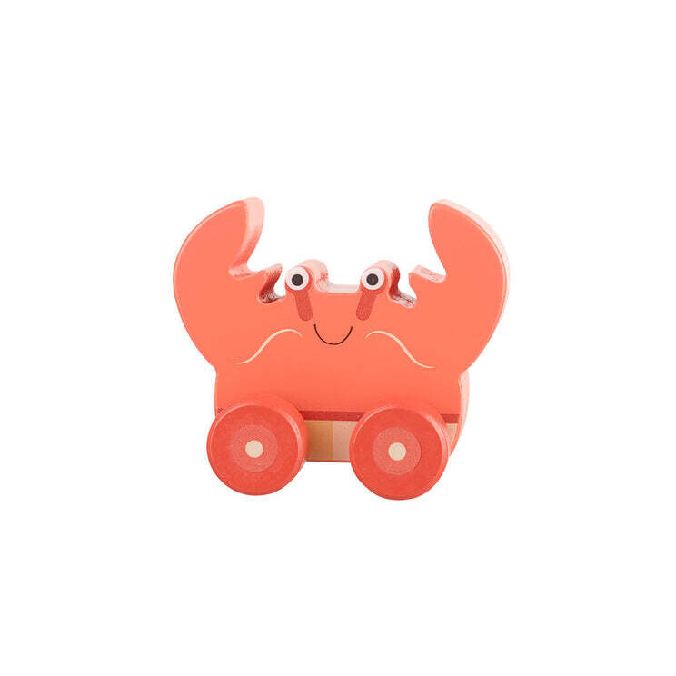 Crab First Wooden Push Toy