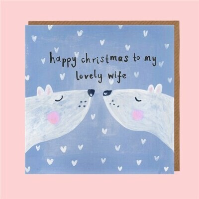 Lovely Wife Polar Bears Christmas Card