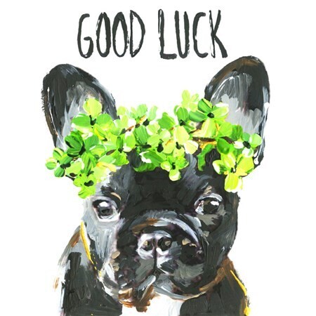 French Bulldog Good Luck Card