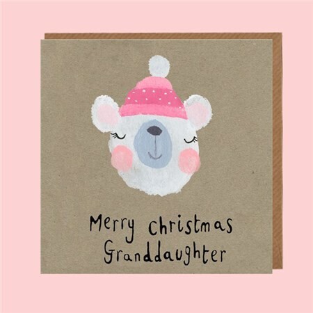 Granddaughter Bear Christmas Card