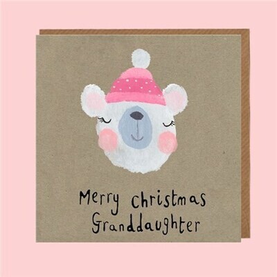 Granddaughter Bear Christmas Card