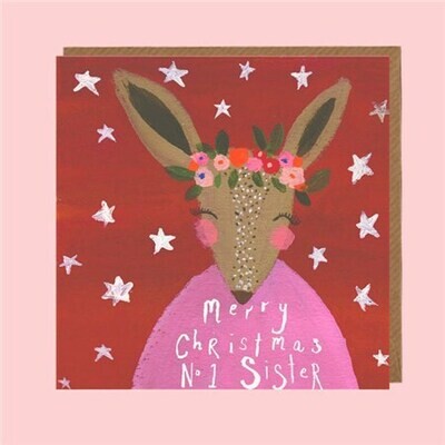 No. 1 Sister Deer Christmas Card