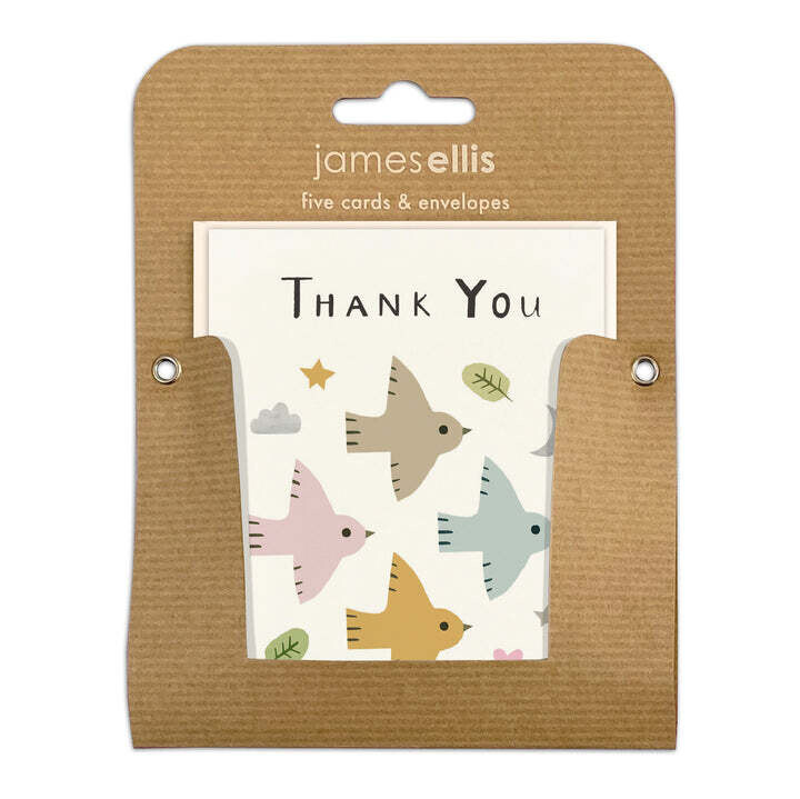 Birds Thank You Pack Of 5 Mini Cards