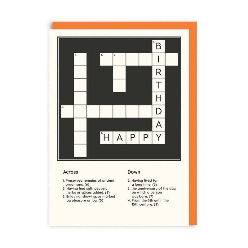 Crossword Happy birthday Card