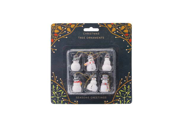 Snowman Mini Hanging Decorations Pack 6