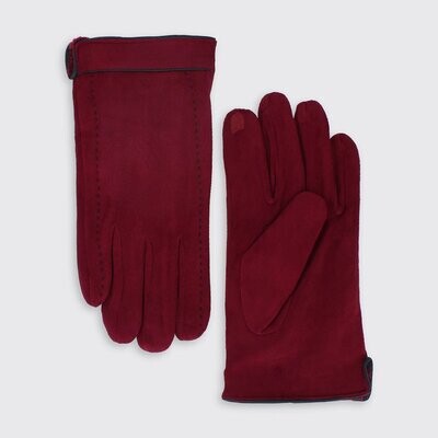 Hector Men&#39;s Faux Suede Gloves Burgandy