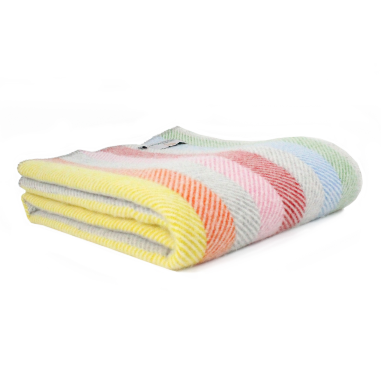 Tweedmill Rainbow Stripe Throw With Blanket Stitch Ends