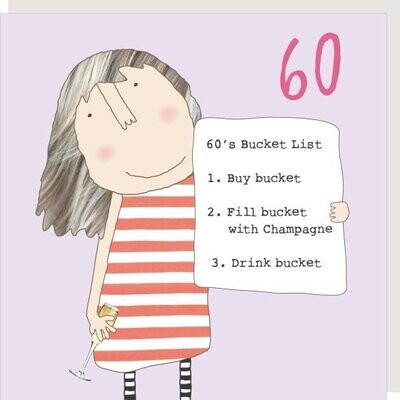 Girl 60 Bucket List Card