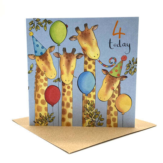 4th Birthday Giraffes Card